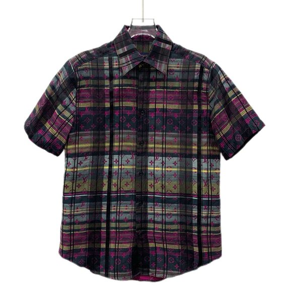 Louis Vuitton Multicolor Striped Logo Cotton & Silk Short-Sleeve Shirt XS Made I - Picture 1 of 7
